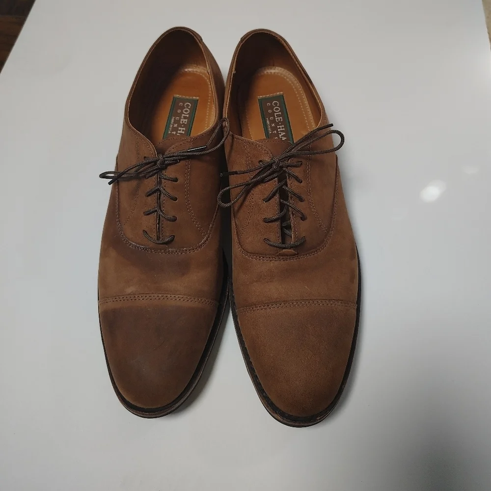Cole Haan Brown Suade Leather Oxfords Size 11.5 Made In The USA